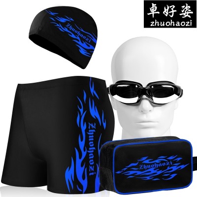 Zhuo Haozi men's swimming trunks swimming cap boxer dry swimming trunks swimming goggles XL spa swimming suit