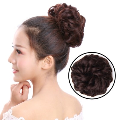 The rubber band ring lifelike Wig Hair Flower Bud ball female headdress flower fluffy hair big hair ring