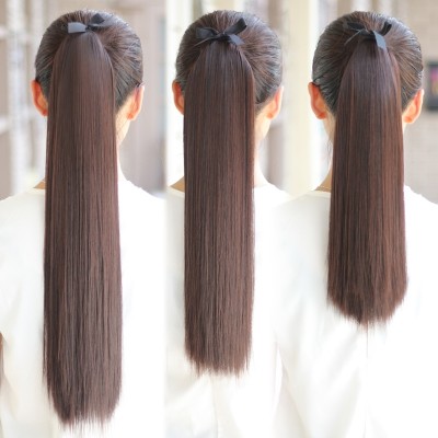 Seven straight long hair wig ponytail ladies bandage vivid fake Ponytail Hair length ponytail wig piece