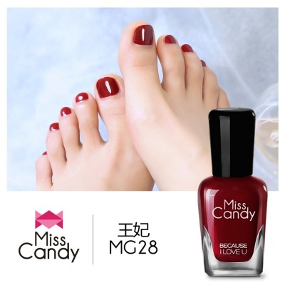 Miss candy refers to the color of nail polish foot health non-toxic peelable tearing lasting water multicolor toenails