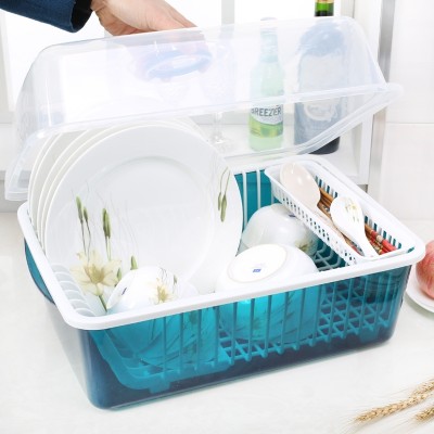 The kitchen cupboard plastic draining rack with cover tableware tableware box put water bowl dish rack rack