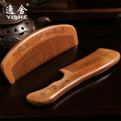 Yi homes large cherry wood comb hair massage comb hair comb hair anti-static ebony hair comb
