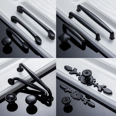 Jia du American black ambry cupboard door drawer door drawer door handle the hand of contemporary and contracted Europe single hole small pull hand