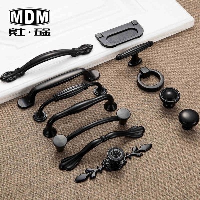 American black ambry cupboard door drawer door handles the hand of contemporary contracted European cabinet small hardware hand