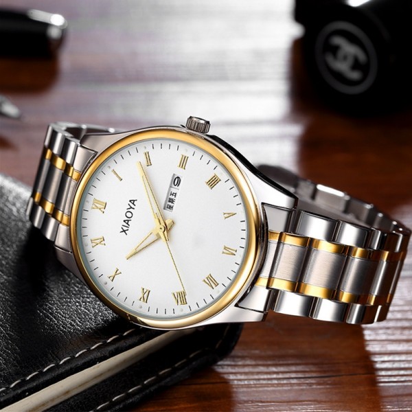 Xiaoya Thin steel strip quartz watch luminous calendar watch men