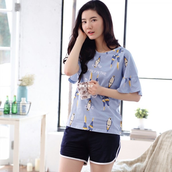 Fan pigeon pure cotton pajamas, women's summer short sleeve pants, casual  cartoon, sweet and lovely Korean lady's home wear - Sleep \u0026 Lounge -  Women's Clothing Chinese online shopping mall，at unbeatable great