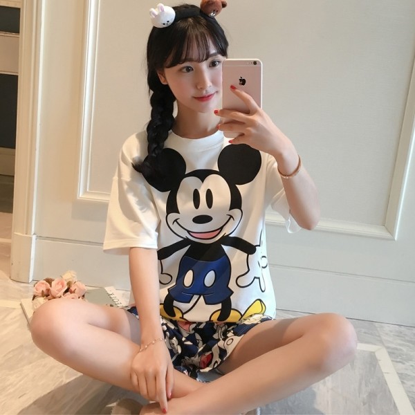 Summer Pajamas Summer Suit Short Sleeve Home Wear Female Korean Summer Edition Cartoon Girl Cotton Pajamas Two Sets Chinese Online Shopping Mall At Unbeatable Great Prices