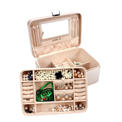 Šperky Box Princezna evropský styl korejské šperky skladování box šperky box kroužek Box se zámkem dvojité vrstvy svatební dárková krabička