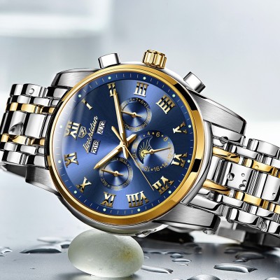 Hodinky pánské automatické mechanické hodinky ocel hodinky móda hodinky noční světlo vodotěsné mužské hodinky pár