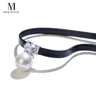 Pearl klíční kroužek ženské krátké části náhrdelník korejský límec černá jednoduchý krk šperky příliv osobnosti měkký sestra náhrdelník