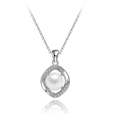 Stříbrný náhrdelník 925 Pearl Náhrdelník Žena Řetěz Móda Temperament Silver Ozdoby Sladkovodní Pearl Pendant Valentýn