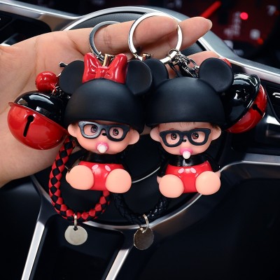 Monkey Qi klíčenky pánské modely žen Jižní Korea roztomilý kreativní klíčenka řetězec auto klíč kroužek pár sáček přívěšek