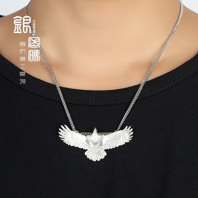 S925 stříbrný náhrdelník mužský příliv lidí Takahashi Kagura Eagle přívěsek pár náhrdelník