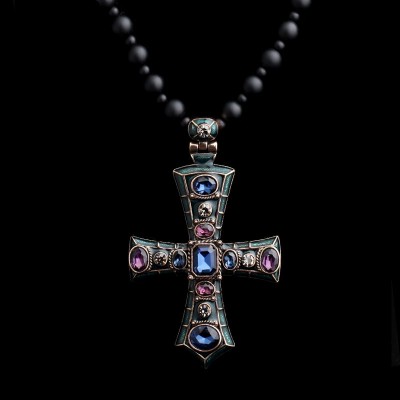 Evropa a Spojené státy retro kříž náramek řetězec dlouhý přívěsek šperky náhrdelník zbožný den svatého Valentýna
