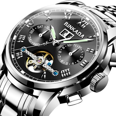 Hodinky pánské automatické mechanické hodinky obchodní světlo vodotěsné módní duté hodinky hodinky