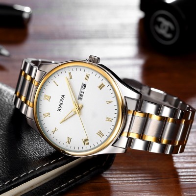 Slim módní hodinky pánské pásky quartz hodinky světelný kalendář trend student jednoduché mužské hodinky