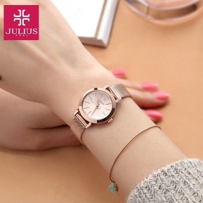 Ocelová dámská módní hodinky Korejské dámské vodotěsné hodinky Dámské hodinky Quartz Leather
