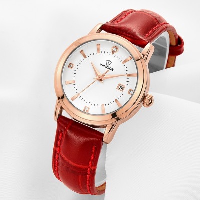 Hodinky z pravé kůže dámské hodinky módní trend křemenné hodinky ženy vodotěsné jednoduché diamantové kalendářové stoly