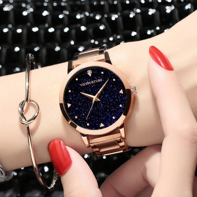 Jasné hvězdy dámské hodinky dámské hodinky korejské módní trendy ženský pás vodotěsné křemenné hodinky
