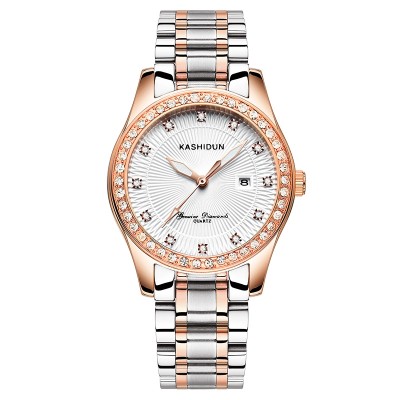Pruhované dámy hodinky dámy hodinky diamant svítící vodotěsný quartz hodinky móda retro hodinky žena