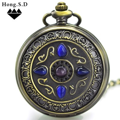 Kočičí oko Lucky Magic Stone Automatické pohyby Mechanické kapesní hodinky Klasické retro oblečení Studentské pánské ženské klapky Carving