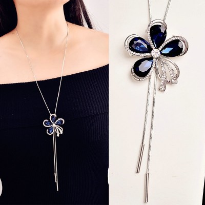 Svetr řetězu dlouhá ženské korejské podzimní a zimní divoký náhrdelník Evropa a přívěšek Spojených států s ornamenty retro lístků