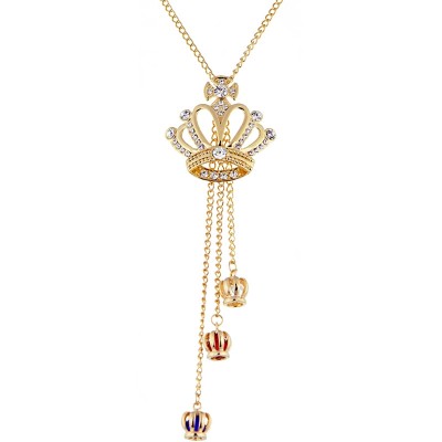 Dlouhý náhrdelník ženské ornamenty doplňky jednoduchý a japonský přívěsek divoký divoký střipec svetřík řetěz