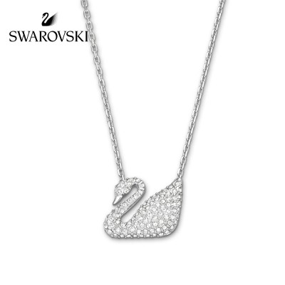 Klasické Swan přívěšek bílé zlato řetěz řetězce řetězce