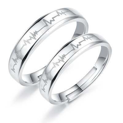 925 stříbrné šperky pár kroužky cena korejské verze srdečního tepu na kroužku žít mužské a ženské tvůrčí dary