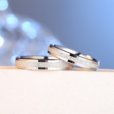 Sterling Silver Páry Kroužky Muži a ženy jednoduché a matné ocasní kroužek Královský kreativní dárek svatební prsten
