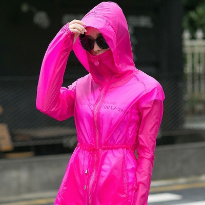 Opalovací krémy letní nový solidní barva velká velikost bunda prodyšná s dlouhým rukávem opalovací košile slunné ženy dlouhá část
