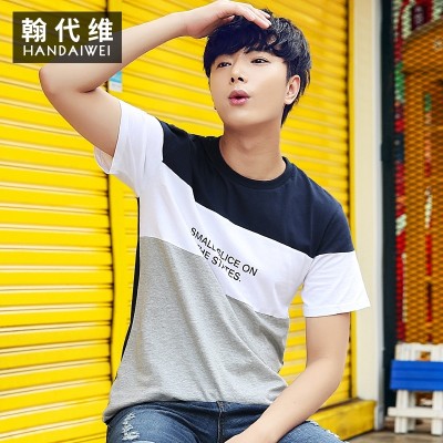 Letní pánské krátké rukávy tričko pánské korejská verze kulatého krku studentů tetování příliv značky na oblečení pánské oblečení