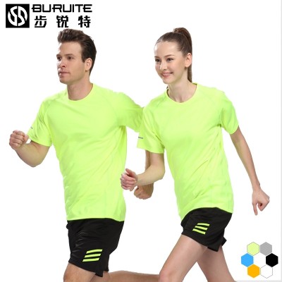 Sportovní oblečení pánské letní krátký rukáv běhání oblek rychlé sušení fitness šortky volný čas dvě tenké části oblečení sportovní oblečení