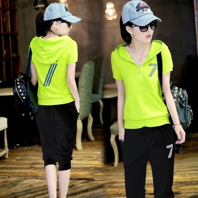 Sportovní oblek dámské letní krátký rukáv léto nové módy dámské korejské příležitostné dvě sady letního oblečení