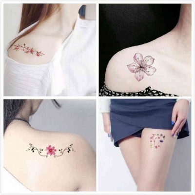 Tetování samolepky nepromokavé muži a ženy trvající simulace Korejské malé čerstvé květiny roztomilé klíčníkové kotníkové samolepky 30 listů