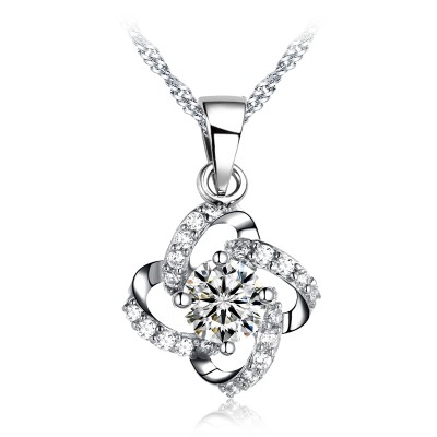 Sterling Silver náhrdelník dívka jetel přívěšek šátek náhrdelník příliv korejské šperky Valentýn dárky