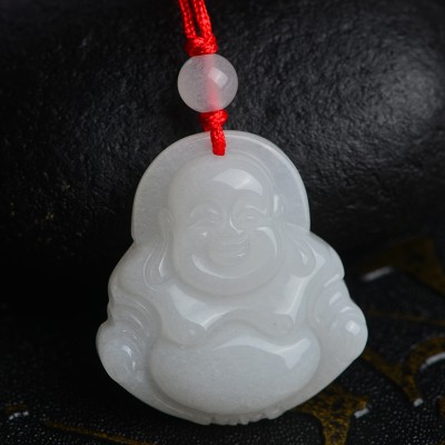 Maitreya Buddha bílý nefritový přívěsek Ben život amulet překládka mír náhrdelník dovolená dárky pro muže a ženy modely