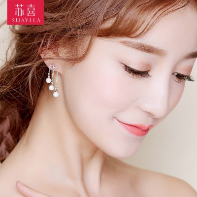 Svatební náušnice Korejská bílá perle náušnice akupunktura náušnice šperky svatební šperky svatební doplňky