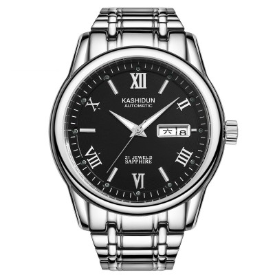 Nové automatické mechanické hodinky mužské hodinky pro volný čas obchodní ocel s vodotěsným nočním hodinkem hodinky pro muže