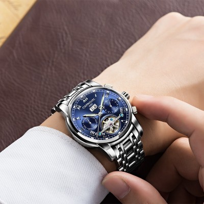 Hodinky pánské automatické mechanické hodinky duté módní obchodní světlo vodotěsné mužské hodinky