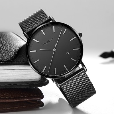 Kožené štíhlé hodinky pánské pásy móda mužské hodinky studentské hodinky ocelový pás vodotěsné křemenné hodinky
