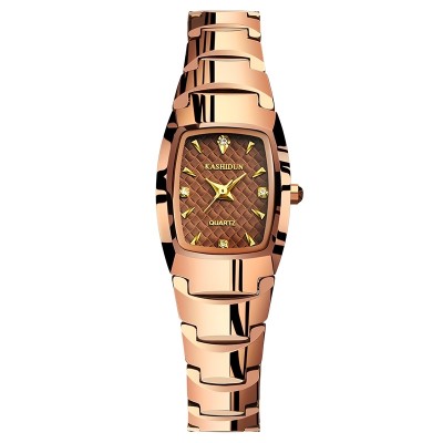 Vodotěsné wolframové oceli dámské hodinky růžové zlaté ženské tabulky diamantové tabulky retro hodinky hodinky ženy