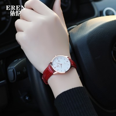 Hodinky dámské móda trendy ultra-tenký kožený pásek dívky kalendář quartz hodinky korejské verze vodotěsné ženské hodinky