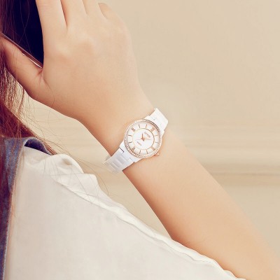Keramické hodinky dámské hodinky módní trend quartz hodinky vodotěsné studenty korejské jednoduché dámské hodinky