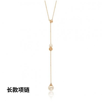 Korejská verze pozlaceného 18K růžového perla ozdobného náhrdelníku ženy Japonsko a Jižní Koreje řetězce zlatých přívěsků