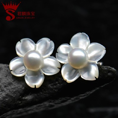Korejská verze módní perlové náušnice, náušnice náušnice, náušnice 925, stříbrné šperky dárky poslat přítelkyni