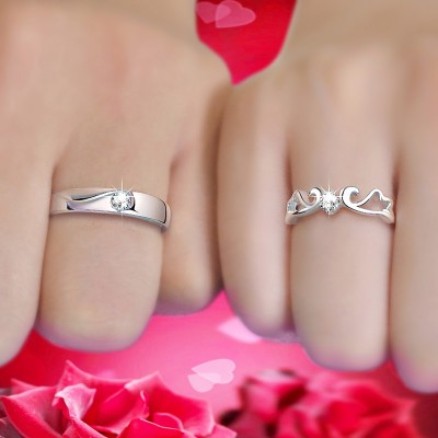 Otevřený pár kroužků pár kroužku žít mužské a ženy 925 stříbrné šperky tvůrčí korejský dárek Valentýna