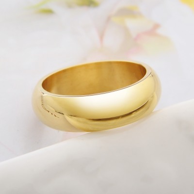 Valentýna dárky zlatý prsten muži titan oceli osobnost panující korejský jednoduchý prsten prsten příslušenství