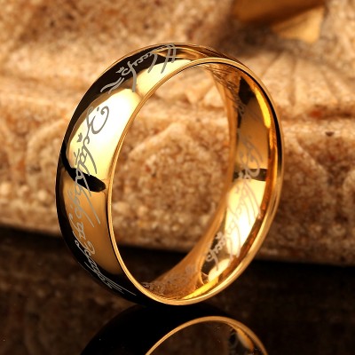 Kouzelný kroužek Titanium Steel Pánský prsten Evropa a Spojené státy prostě odkazují na Pán prstenů jediný ocasní kroužek domineering ženský prsten prsten