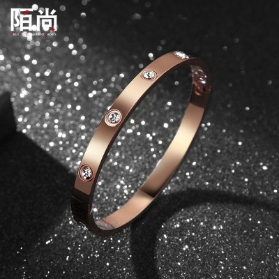 Šrouby Eternity Ring Páry Náramky Korea položené 18K růžový zlatý náramek Titanium Steel Valentýna poslat svou přítelkyni